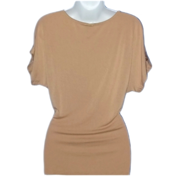 Bebe Champagne Sequin Blouse - Picture 4 of 5